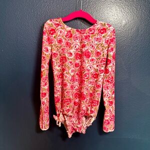 SweetHoney Vibrant Pink Rose Kids Swim Rashguard